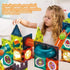 BINZKBB Light Magnetic Tiles Building Blocks for Kids, 3D Clear Educational STEM Toys, 110 PCS Marble Run Blocks Gift