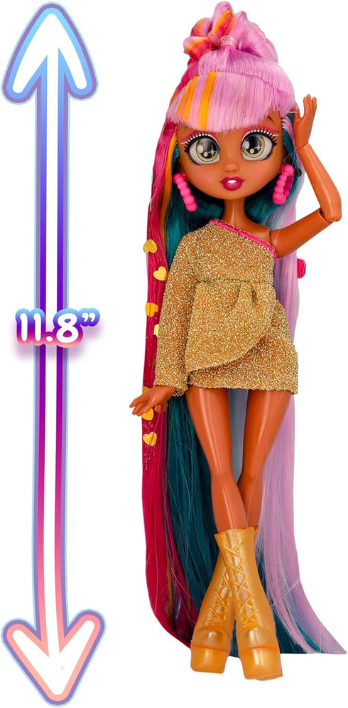 IMC Toys 11" 5 5 10 Inch VIP Girls Hair Makeover Quinn Fashion Doll with Colorful Long Styling Hair and Accessories