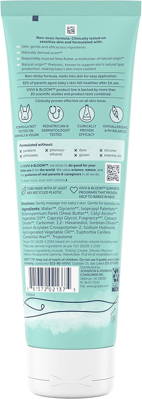 2-in-1 8.5 oz (Pack 1) Vivvi & Bloom Gentle Baby Lotion, Face and Body, for Delicate & Sensitive Baby Skin