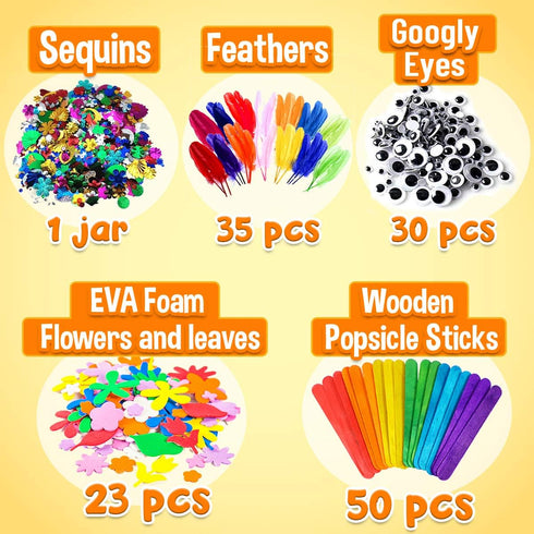 Goodyking Arts and Crafts Supplies for Kids, All in One Craft Art Supply Kit for Ages 4-8, Kindergarten