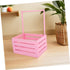 UPKOCH Wooden Storage Crate with Handle Versatile Organizer for Shower Newborns Dolls Pets Space Efficient Pink Storage