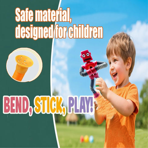 WUCLUD 6PCS Telescopic Suction Cup Robot Toy,pop Tubes,Toddler Travel Toys,Toddler Sensory Toys,figette Toys,Fidget