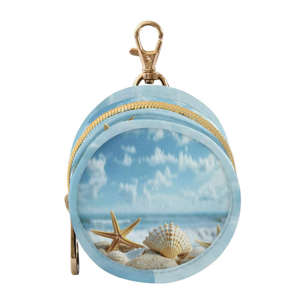 YETTASBIN Starfish Beach Portable Pacifier Holder Case with Metal Hook Buckle & Zipper