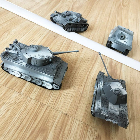 Kvvdi 4 Sets Upgrade 3D Puzzles Plastic Model Toy Tank Kit for Adults, Military Tiger Tank Model Collection