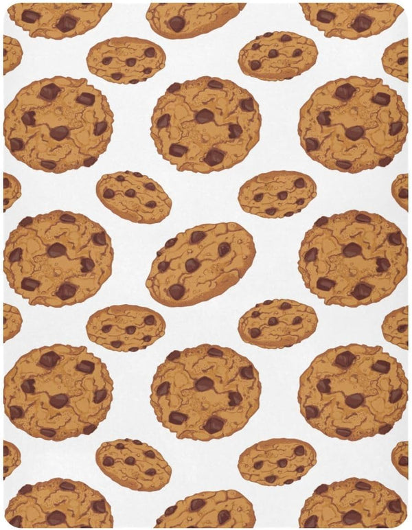 CHUROUSY Chocolate Cookies Pattern Crib Sheets for Boys Girl Cute Cookie Realistic Food