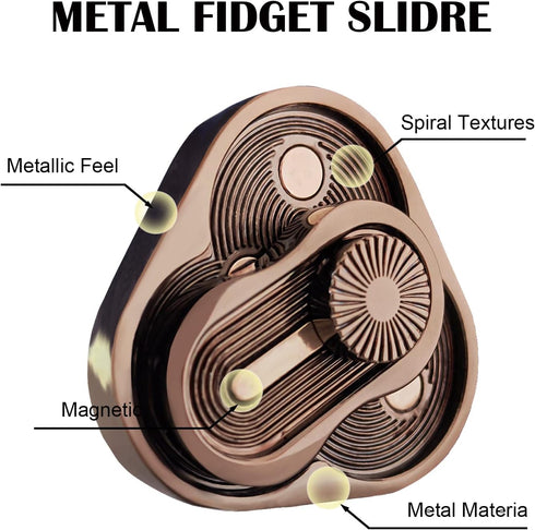 Metal Fidget Slider - Triangle Rotation Fidget Toys for Adults, Clover Shape EDC Toys for Stress Relief