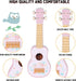 Sets 2 3 Kids Guitar for Girls, Wooden Musical Instruments Toys with Ukulele, Tambourine, Maracas, Harmonica, Mini Band