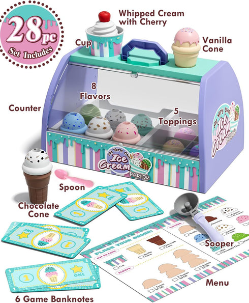 3-5, 3 4 Counter Playset 3 4 5 6 Lehoo Castle Ice Cream Toys for Toddlers Toys for Year Old Girls, Play Ice Cream Shop