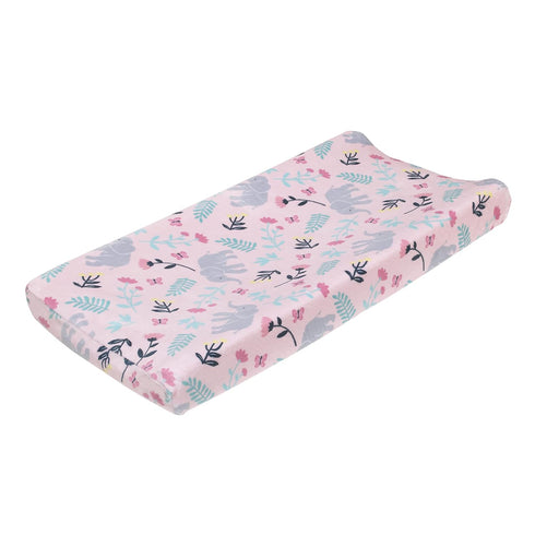 NoJo Carter's Floral Elephant Pink Super Soft Changing Pad Cover