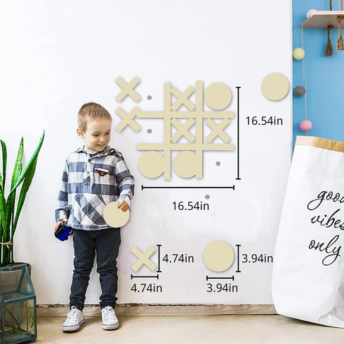 Magnetic Tic Tac Toe Wall-Mount Game, Board Games,Game Room Decor,Kids&Adults Indoor Party Game