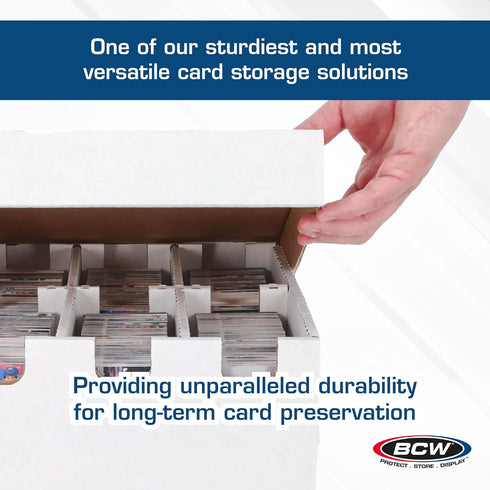 BCW 6 Cell Cargo Card Storage Box, 3x2 Trading Card Storage Box Holds 2100 Standard Cards, Assembly Required