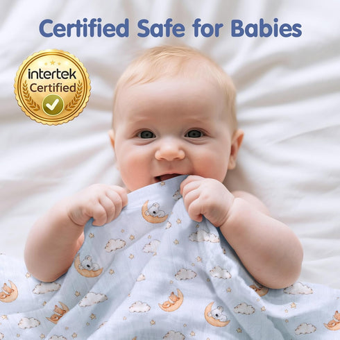 3-Pack, 1 (47" 47") 2 (38" 40") hahaland Muslin Swaddle Blankets Bamboo - Large x & Standard x - Breathable Silky Soft