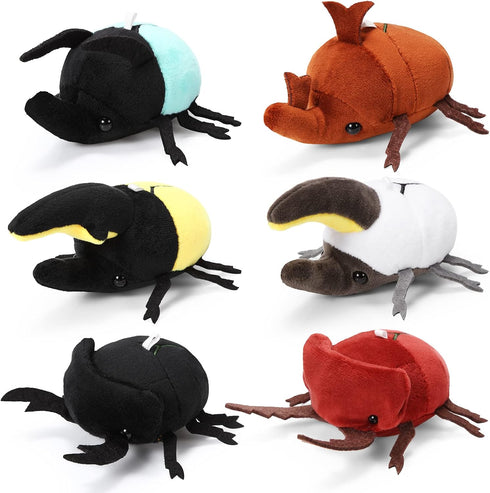 6 Pieces Simulation Beetle Plush Toy, 4 Inch Small Stuffed Animal, Hanging Insect Plush for Birthday Party