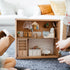 1: 12 Toyvian Mini Wooden Drawer Cabinet, Dollhouse Decoration Bookshelf with Wood Drawer Tiny Bookcase TV Cabinet