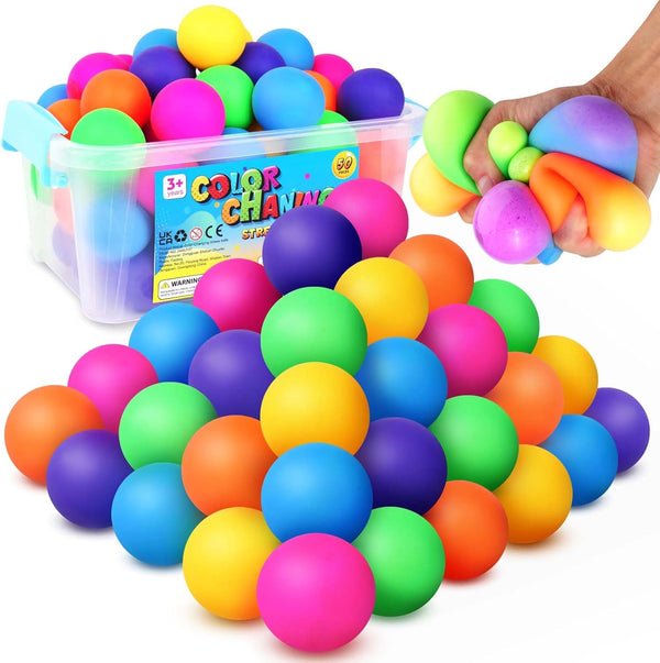 Stress Balls Bulk for Kids and Adults: 50 Pack Mini Squishy Ball