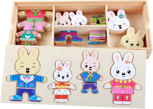 Wooden Jigsaw Puzzle 72 Pcs – Kids Early Educational Dress-Up Puzzle Set
