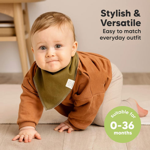 KeaBabies 8-Pack Organic Baby Bandana Drool Bibs, Stylish Super Absorbent Teething Bibs for Infants