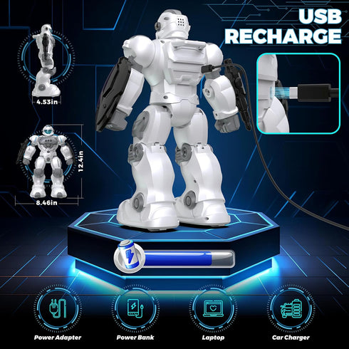 6 7 8 9 10 2.4GHz Programmable Robot Toys for Kids, Toys for Year Old Boys Girls, Remote Control Toys with Gesture