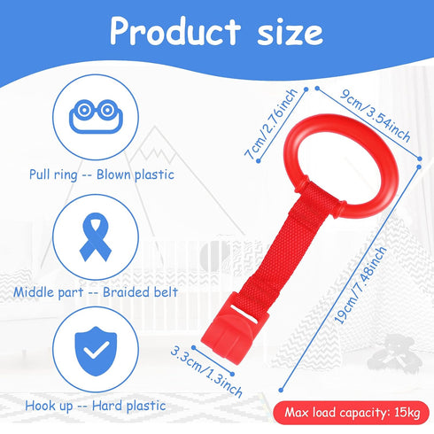 Sumind 8 Pieces Baby Pull Up Rings - Playpen Crib Pull Ring for Baby Walking Exercises and Practice
