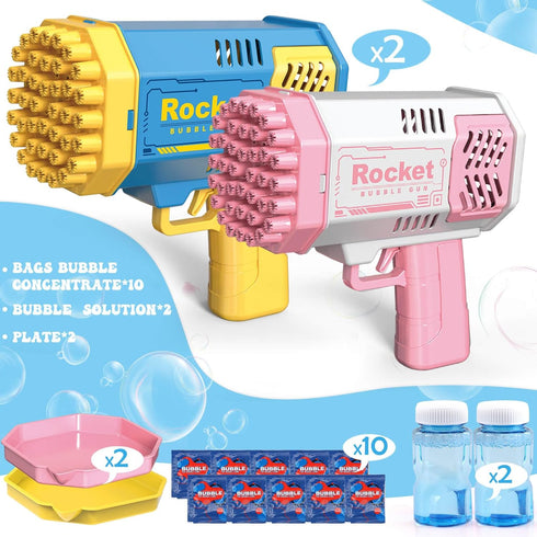 Beria Bubble Machine 2 Pack - Bubble Gun for Toddlers, Toys for Kids 3 4 5 6 7 8 Years Old, Bubbles Maker Blower, Toy for Boys Girls Outdoor Indoor Birthday Wedding Party, Gifts for Boy Ages 4-8