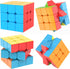 nabreeli 3x3 6-12, Speed Cube Stickerless with Stand & Tutorial: Problem-Solving Brain Teaser, Easy Turning Sensory