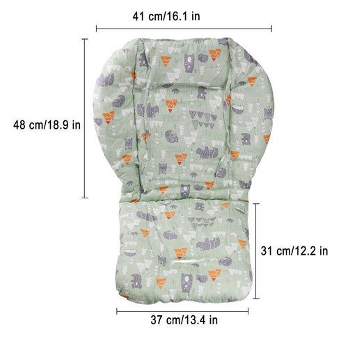 Baby High Chair Cushion, Thick Pad for Wooden High Chair, Dining Chair Liner Mat (Green Forest)