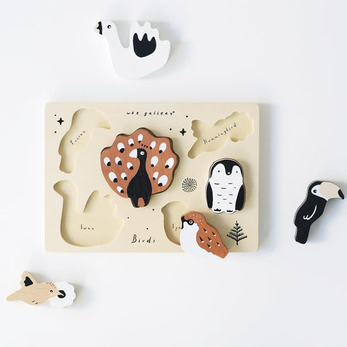 Wee Gallery Wooden Animals Tray Puzzle, Montessori Activity for Early Learning, Educational Toy for Kids and Toddlers