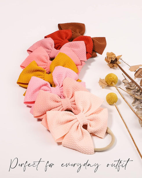 jollybows 40pcs Hair Accessories for Kids, Baby Girls Hair Bows Headband Nylon Elastic Hair Band