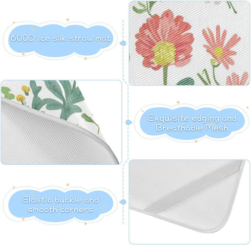 HXshaoye 28" 52"Breathable Cooling Baby Waterproof Crib Mattress pad x Crib Padding for Sides for Kids, Adult Spring