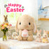 HOUPU Bottle,8.6in/22cm) Soft Toy - Sitting Lop Eared Rabbit, Easter White Rabbit Stuffed Bunny Animal with Carrot Soft