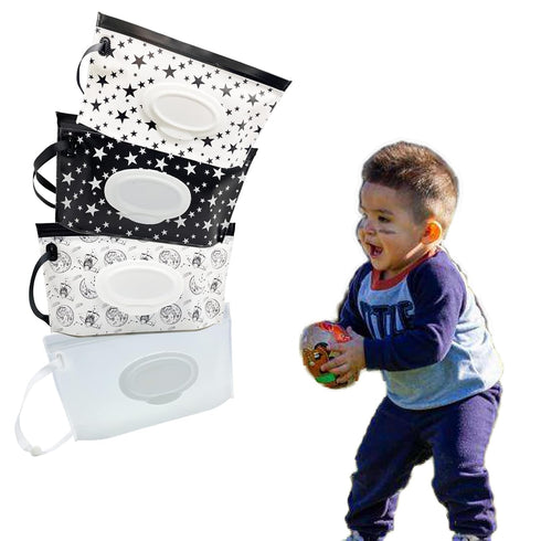 Portable Refillable Wet Wipe Pouch, Reusable Travel Wipes Holder & Case, Lightweight Flushable Diaper Wipes Container