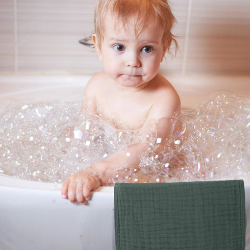 VitalCozy 8 (32 32 Inch,Mist Pcs Baby Muslin Hooded Bath Towels and Washcloths Muslin Cotton Hooded Baby Towels