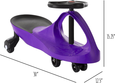Wiggle Car Ride on Toy - No Batteries, Gears, or Pedals, Outdoor Ride Ons for Kids 3 Years and Up by Lil' Rider (Purple)