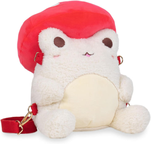 Cuddle Barn PlushGoals Toadstool Wawa Backpack Stuffed Animal, Kawaii Cute Red Mushroom Plush Bag, 9 inches