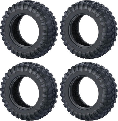 4PCS Rubber Micro RC Tires, 42mm for Kyosho Mini Z 4x4 Tires, 1/18 Scale, 1/24 Scale