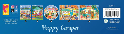 Ceaco 5 in 1 Multipack Happy Camper, (2) 300 Piece, (2) 500 Piece, (1) 750 Piece Jigsaw Puzzles