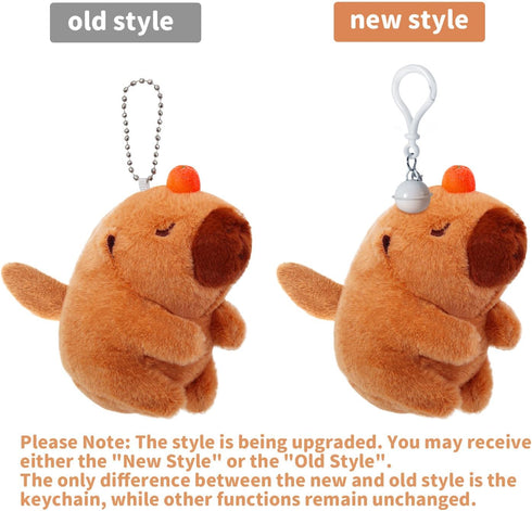 Backpack Cute Capybara Plush Toy with Shaking Tail Mini Capybara Keychain Stuff Animal Toys for Car, Desk, Back