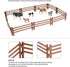 Volnau 20 Pcs Farm Corral Fence Toys | Panel Accessories Playset with Barn Animal Figures for Toddlers Kids Figurines