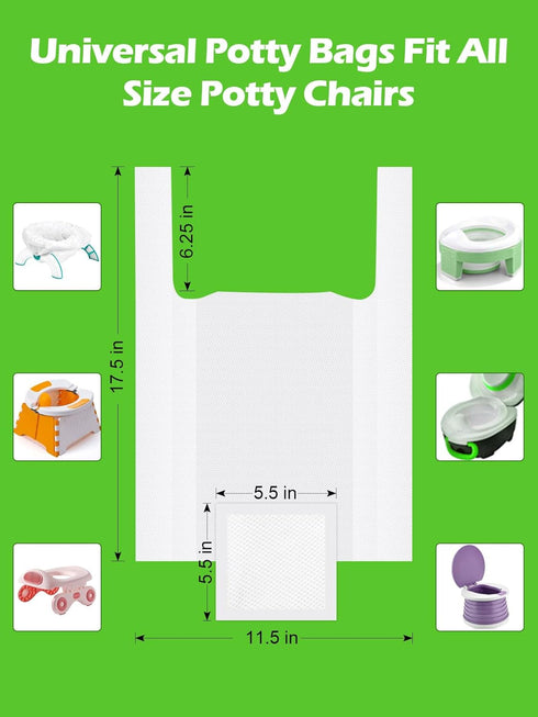 Vivisuyou 90 2-in-1 Disposable Potty Bags Liners Compatible with OXO Tot Go Potty, Refill Bags for Toddler Toilet