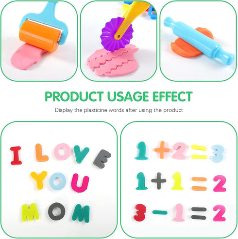 Dough Tools Play Dough Cutters, Various Shapes Include of Letters, Numbers, Symbols (47 PCS)