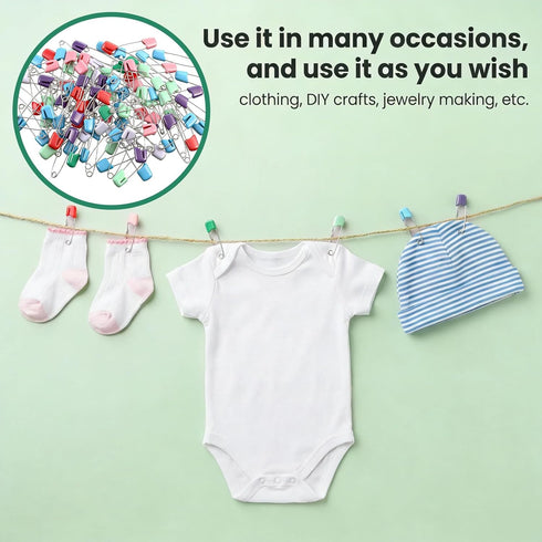 TIESOME 100 2.2 Inch Pieces Diaper Pins, Diaper Safety Pin, Stainless Steel Diapers Pins for Cloth Diapers