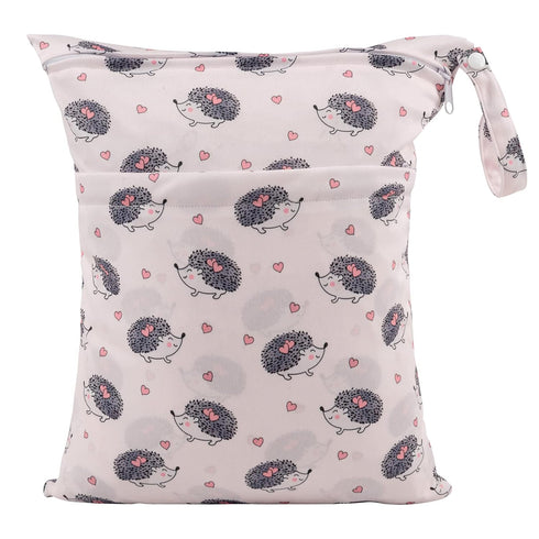 2pcs LZD2324 ALVABABY Cloth Diaper Wet Dry Bags Waterproof Reusable with Two Zippered Pockets Travel Beach Pool Daycare