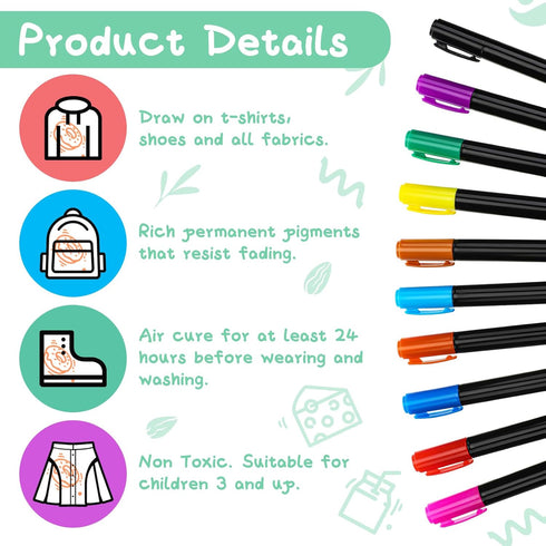Jutom 38 Pcs DIY Baby Bibs Decorating Sets, 14 White Baby Bibs, 10 Fabric Paint Markers, 14 Stencils