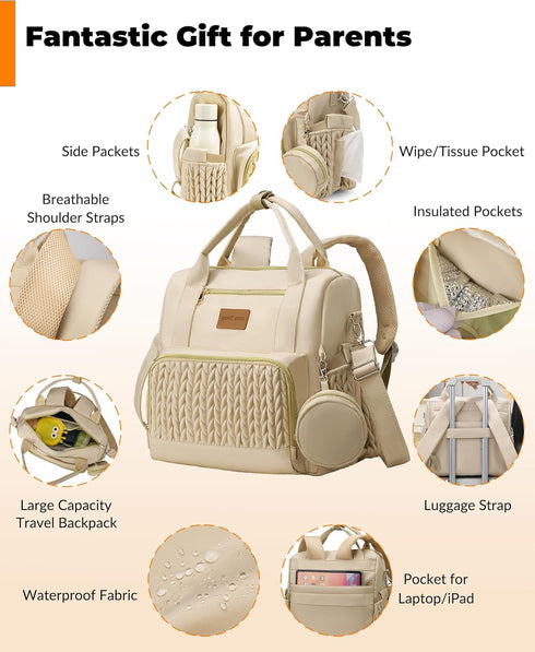 ZCSERTGI Backpack Backpacks, Diaper Bag,Stylish Waterproof Baby Diaper Bags with Changing Pad,Insulated