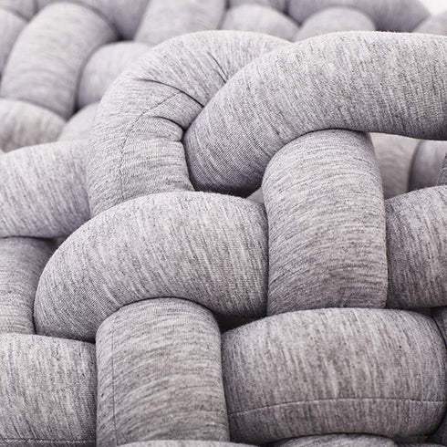 Tummy Wonder Space Knotted Braided Plush Mat, Baby Infant Newborn Time Playing Nursery Rug Knot Floor Cushion, Handmade