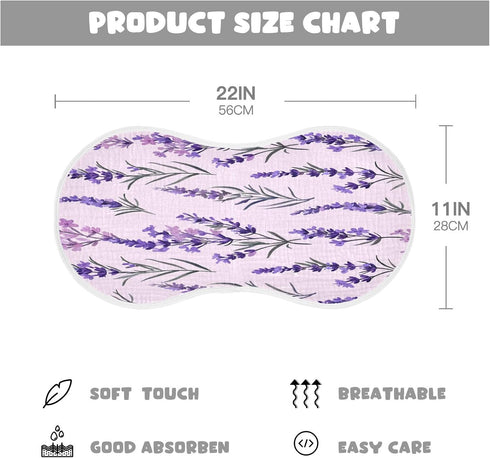Bulletgxll Set 4, Lavender Bouquet Unisex Baby Burp Cloths of Soft Absorbent Organic Cotton Muslin Burping Cloths