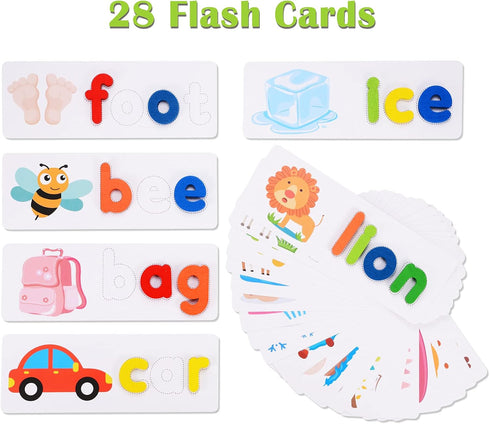 Spelling Matching Letter Games, Educational Learning Toys for Toddlers 2-4 Years, Alphabet Montessori Activities