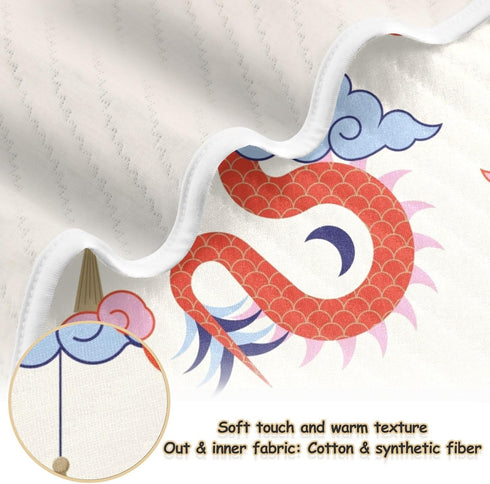 xigua Chinese Dragon Pattern Baby Blankets for Boys Girls, 30 x 40 Inch Super Soft Toddler Newborn Blanket, Double Layer Blanket for Crib Stroller Travel by xigua