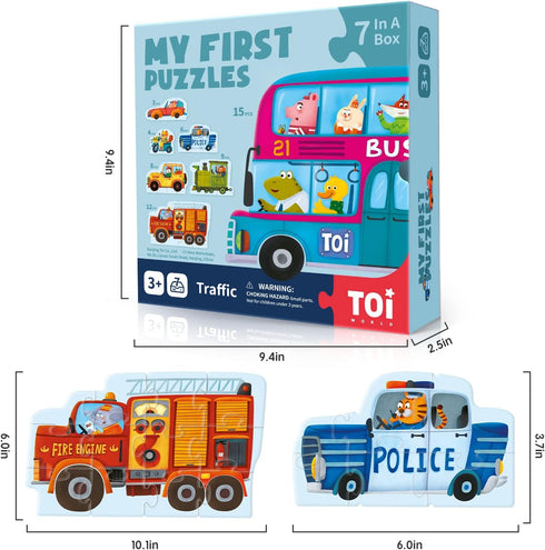 Toi 6 Packs Large Piece Toddler Jigsaw Puzzles for Kids Aged 2.5+, Animal Shaped Floor Puzzles for Preschool