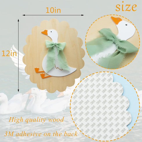 Troxueo 3D Wooden Goose Wall Decor - Funny Animal Nursery Art, Boho Silly Goose Decor for Kids Room, Baby Boy & Girl